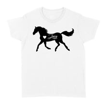 Load image into Gallery viewer, Customized name horse gifts for girls, Gift For Horse Owner, Horse Trainer Gift, Horse Lover Gift, Cowgirl, Riding Tee D06 NQS2682 - Standard Women&#39;s T-shirt