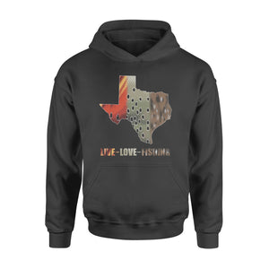 Texas slam live love fishing Texas map - Standard Hoodie