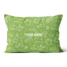 Load image into Gallery viewer, Green Golf Equipment Seamless Custom Name Pillow Personalized Golf Gifts LDT1097
