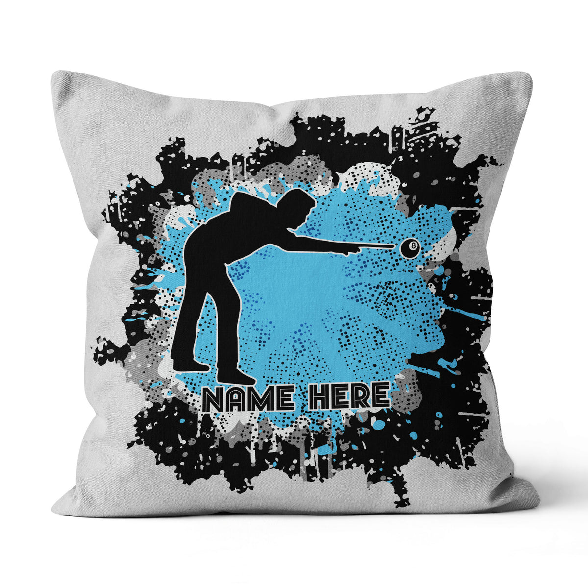 Personalized Grunge Billiard Throw Pillows, Custom Adjustable Pillow For Pool Lover TDM0927