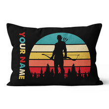 Load image into Gallery viewer, Funny Archer Retro Vintage Style Personalized Name Archery Throw Pillows TDM0775