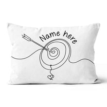 Load image into Gallery viewer, Personalized Archery Line Drawing White Pillow Best Archery Pillow Gifts TDM0869