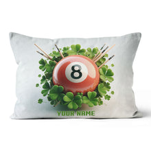 Load image into Gallery viewer, Funny Red Billiard Ball And Clovers Custom White Pillows, Billiard Gifts TDM0817