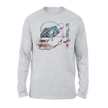 Load image into Gallery viewer, US Bass Fishing American Flag Custom name Long Sleeve D02 NQS1248