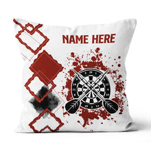 Load image into Gallery viewer, Red White Custom Darts Pillow Personalized Darts Gifts For Dart Lovers LDT1177