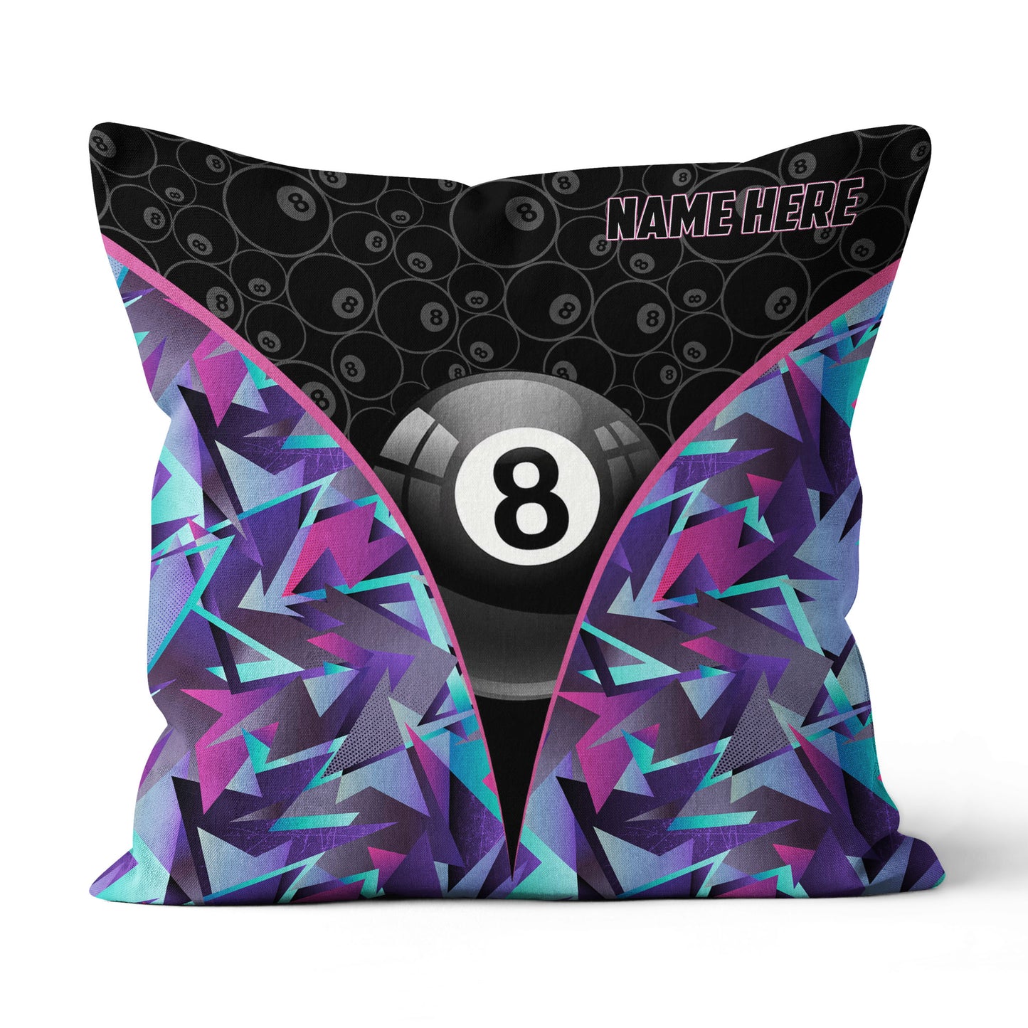 Personalized 8 Ball Pool Throw Pillow Custom Name Billiard Pillows Gifts TDM0843