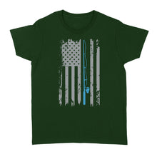 Load image into Gallery viewer, American flag fishing shirt vintage fishing - Standard Women&#39;s T-shirt