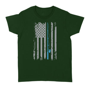 American flag fishing shirt vintage fishing - Standard Women's T-shirt