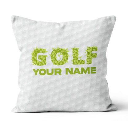 Green Grass Golf Ball Pattern Custom Throw Pillow Personalized Golf Gift LDT1140