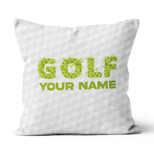Load image into Gallery viewer, Green Grass Golf Ball Pattern Custom Throw Pillow Personalized Golf Gift LDT1140