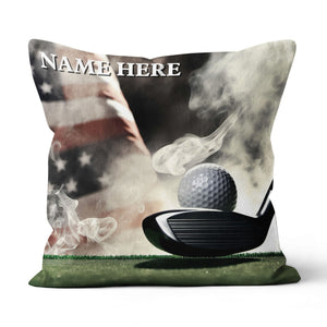 Smoke American Flag Custom Golf Pillow Patriotic Personalized Golf Gifts LDT1188