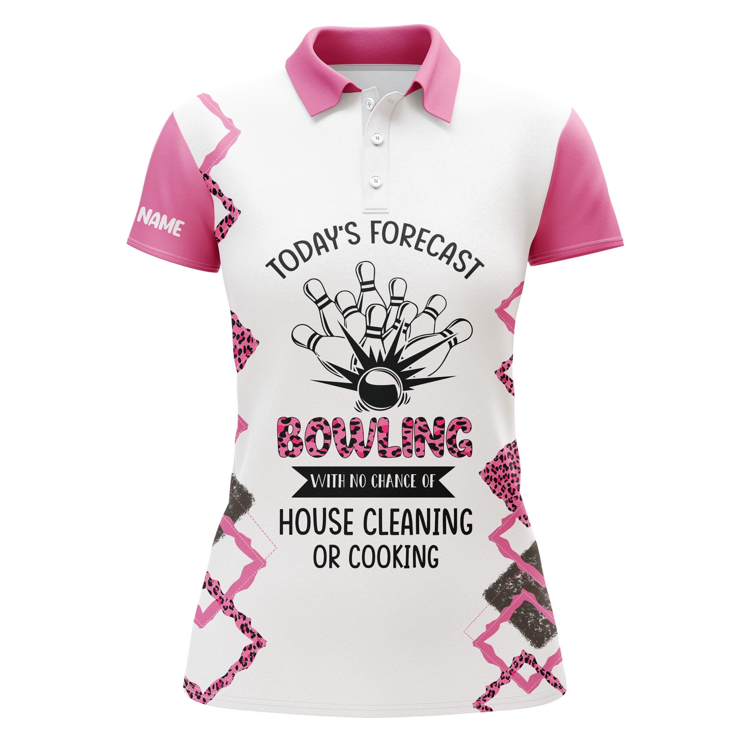 Personalized Funny Vintage Bowling Polo Shirts For Women Custom Name Lucky Bowling  Shirt Doot Wash