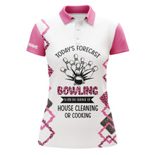 Load image into Gallery viewer, Personalized Women Polo Bowling Shirt Funny Pink Short Sleeve Team Polo Female Bowlers Jersey NBP08