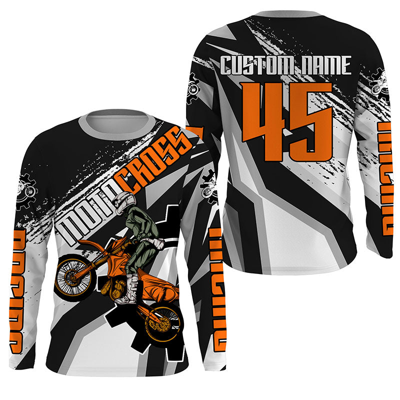 Orange extreme MX jersey UPF30+ kid men women personalized Motocross off-road biker racing shirt PDT238