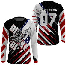 Load image into Gallery viewer, American Flag Personalized Dirt Bike Jersey UPF30+ Kid&amp;Adult Motocross Racing Off-road Shirt NMS1154