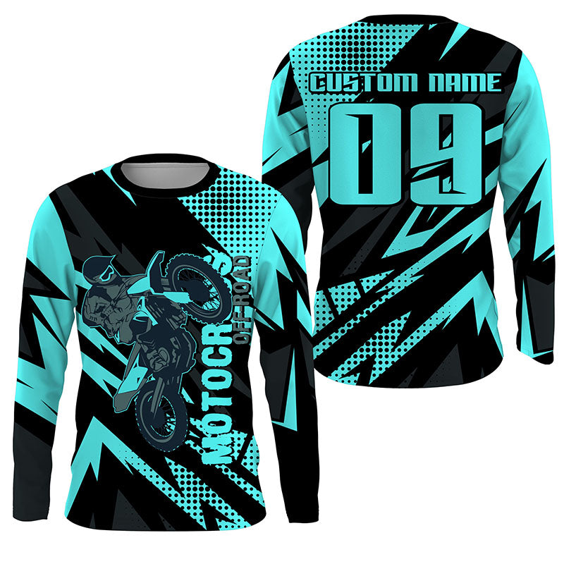 Youth Motocross Jersey UPF30+ Custom Green Dirt Bike Shirt For Boy Gir –  ChipteeAmz