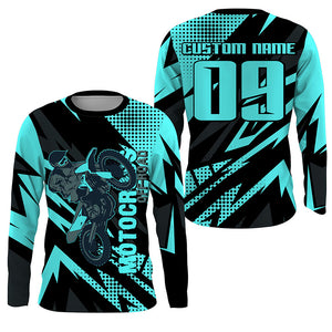 custom motocross gear Personalized Motocross Jersey UPF30+ Kid Adult Off-road Dirt Bike Long Sleeves MX Racing NMS1143, Adult Long Sleeves UPF / 5XL
