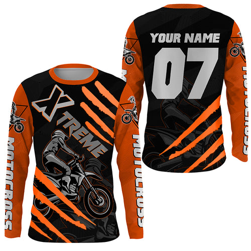 Xtreme Motocross kid&adult custom UV orange MX jersey biker racing shirt motorcycle long sleeves PDT224