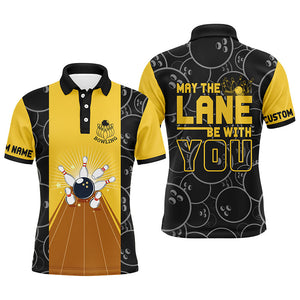 Personalized Men Polo Bowling Shirt, May The Lane Be with You Short Sleeves Bowlers Jersey NBP37