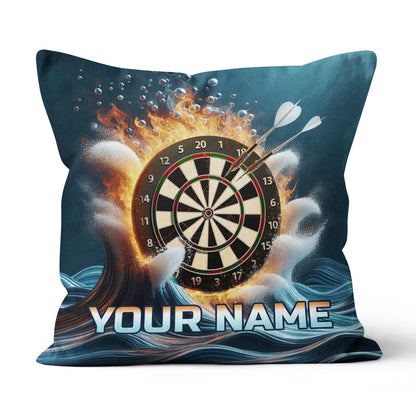 Fire And Water Dartboard Custom Throw Pillow Personalized Darts Gifts LDT1152