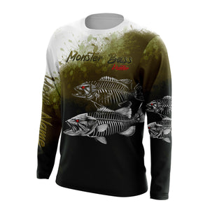 Monster bass hunter UV protection quick dry Customize name long sleeves UPF 30+ personalized gift