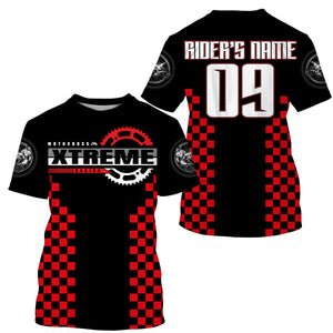 Red Motocross jersey custom kid men women UPF30+ dirt bike riding extreme MX shirt motorcycle PDT95