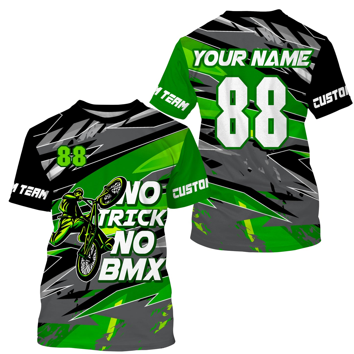 Green BMX racing jersey UPF30+ adult kid BMX shirt Lightweight cycling bicycle motocross gear| SLC111