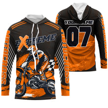 Load image into Gallery viewer, Kid adult youth custom orange UPF30+ Motocross jersey extreme racing MX Off-Road Motorcycle PDT38