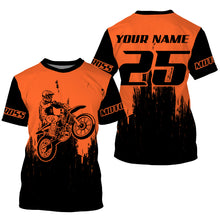 Load image into Gallery viewer, Custom motocross jersey orange UPF30+ kids men women dirt bike extreme enduro motorcycle off-road NMS1026