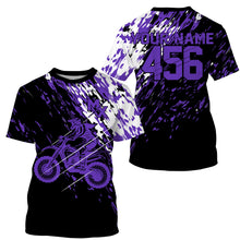 Load image into Gallery viewer, Personalized dirt bike jersey adult&amp;kid UPF30+ Motocross biker girl MX racing off-road - Purple| NMS911