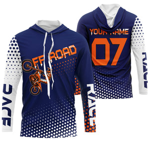 Off-road race custom motocross jersey blue UPF30+ men women kid dirt bike racing motorcycle shirt NMS992