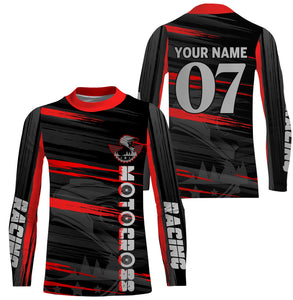 Personalized kids men women red MX jersey UPF30+ Motocross for life racing biker off-road shirt PDT64