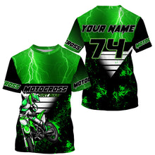 Load image into Gallery viewer, Xtreme dirt bike custom green MX jersey UPF30+ kid men women Motocross racing motorcycle shirt PDT68