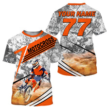 Load image into Gallery viewer, Custom bikers photo motocross jersey camouflage UPF30+ kids men women dirt bike motorcycle offroad NMS1029