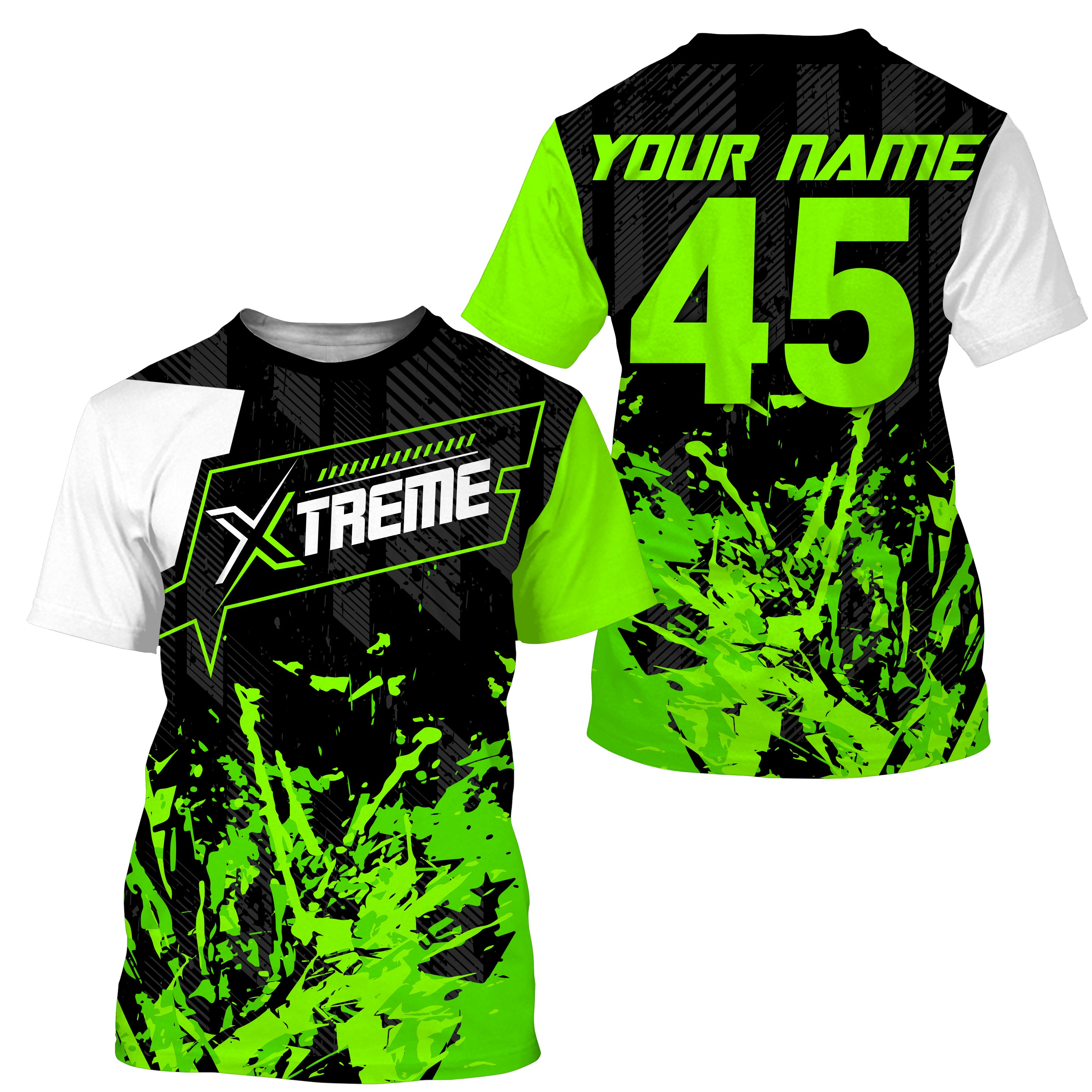  Kids Men Women Custom Motocross Off-Road Jersey Green UPF30+  Xtreme MX Dirt Bike Shirt Motorcycle PDT191 : Automotive