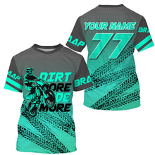 Load image into Gallery viewer, Kid adult custom motocross jersey turquoise blue UPF30+ dirt bike MX racing Dirt More Ride More NMS977