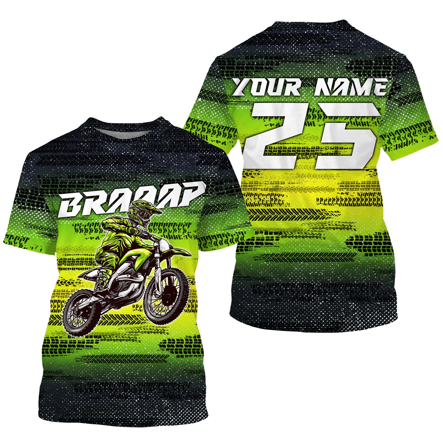 Custom dirt bike jersey youth kid adult UPF30+ MX racing green Motocross off-road shirt motorcycle PDT112