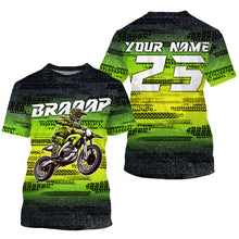 Load image into Gallery viewer, Custom dirt bike jersey youth kid adult UPF30+ MX racing green Motocross off-road shirt motorcycle PDT112