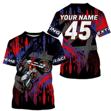 Load image into Gallery viewer, Personalized red MX jersey UPF30+ kid men women racing off-road dirt bike extreme motorcycle PDT56