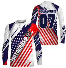 Load image into Gallery viewer, Patriotic Motocross jersey UPF30+ custom dirt bike racing shirt American flag offroad motorcycle NMS944