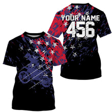 Load image into Gallery viewer, Personalized dirt bike jersey American flag adult&amp;kid UPF30+ Motocross MX Racing off-road shirt| NMS912