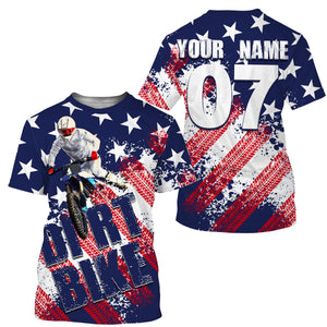 Motocross American flag custom MX jersey UPF30+ men women kid off-road racing dirt bike motorcycle PDT88