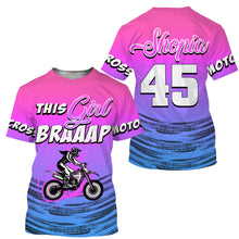 Load image into Gallery viewer, This Girl Brap custom motocross jersey for women girls UPF30+ pink dirt bike off-road motorcycle NMS965