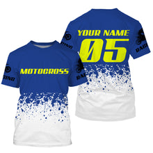 Load image into Gallery viewer, Custom motocross jersey blue dirt bike UPF30+ kids men women racing enduro motorcycle off-road NMS1031