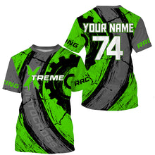 Load image into Gallery viewer, Xtreme dirt bike green Motocross racing jersey UPF30+ personalized adult kid MX shirt motorcycle  PDT62