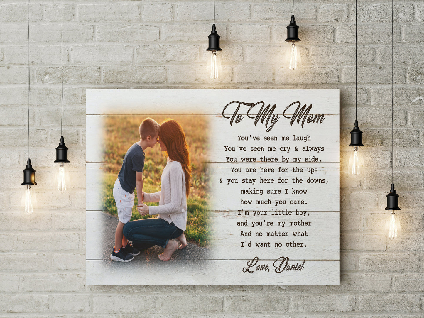 Personalized Mom Canvas- Son & Mother Custom Canvas Mother's Day Gift, I Love You Mom Birthday Christmas N2461