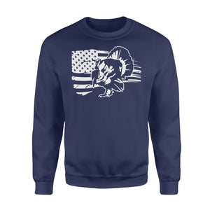 Turkey Hunting American flag sweatshirt gifts for hunter - FSD1318D06