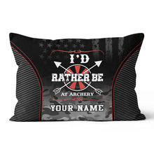 Load image into Gallery viewer, Personalized Camouflage US Flag Archery Pillow Custom Archery Gift Ideas VHM0868