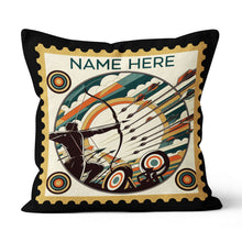 Load image into Gallery viewer, Funny Archer Custom Name Black Pillow Best Personalized Archery Pillows TDM0886