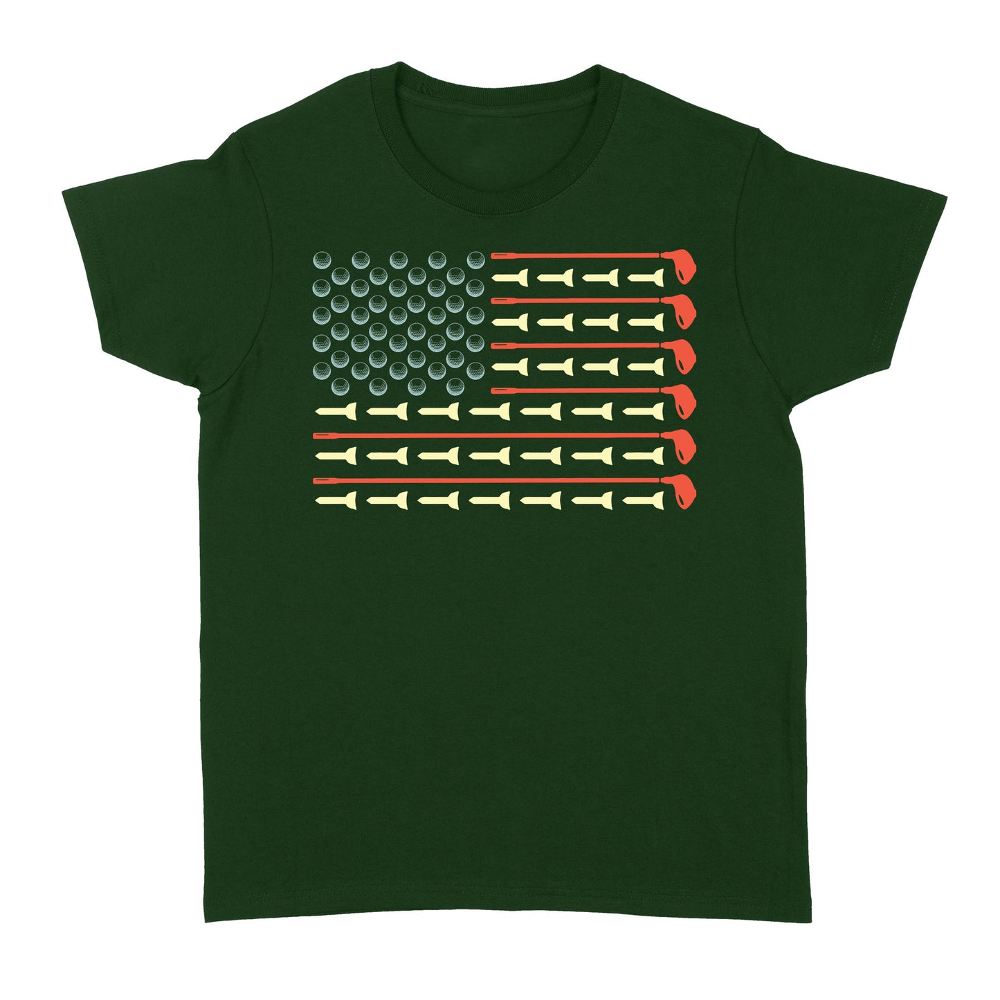 Golf Ball vintage American flag Golf Club, gifts for golf lovers D06 NQS3313 Golf Women's T-shirt